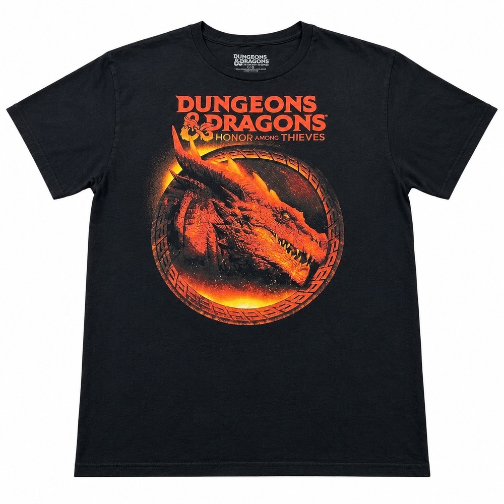 Dungeons & Dragons Honor Among Thieves Movie Dragon Graphic T-Shirt Black Large